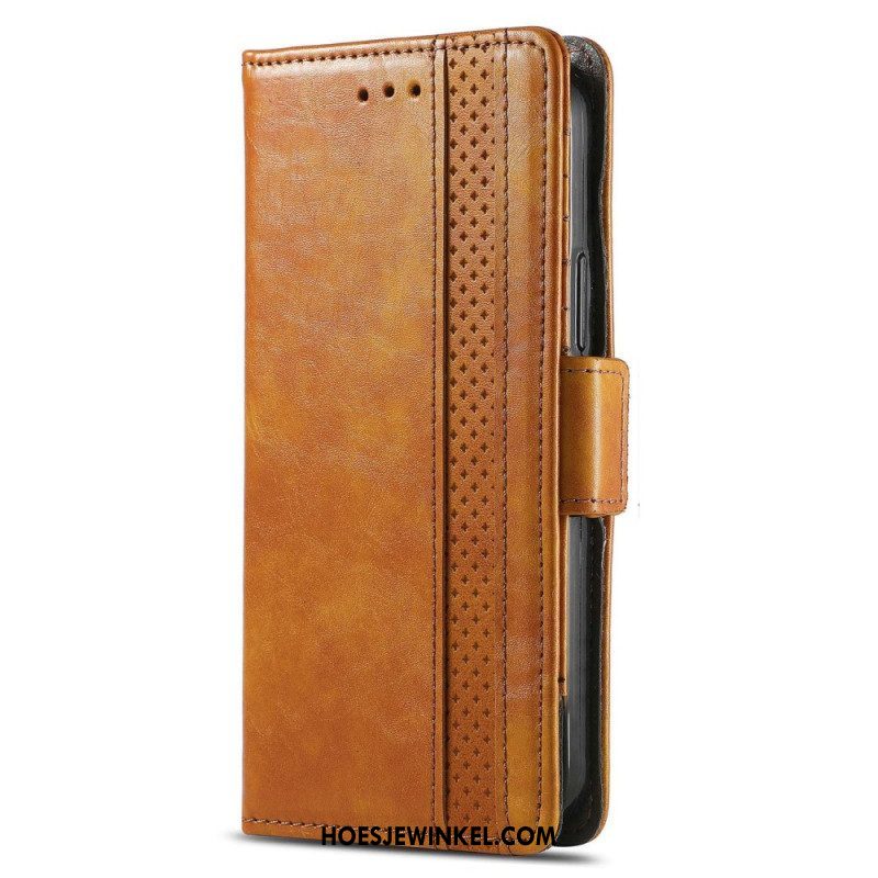 Leren Hoesje voor Xiaomi 12 Lite Tweekleurige Dubbele Sluiting