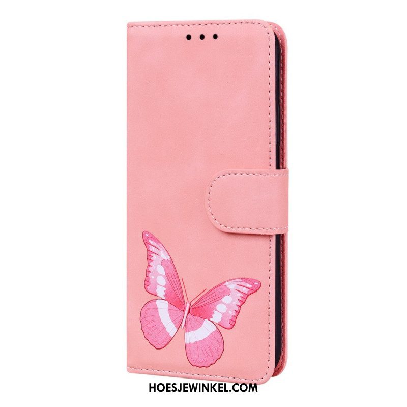 Leren Hoesje voor Xiaomi 12 Pro Huid-aanraking Vlinder