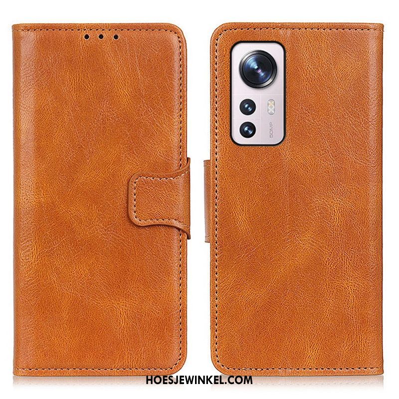 Leren Hoesje voor Xiaomi 12 Pro Omkeerbare Sluiting Met Leereffect