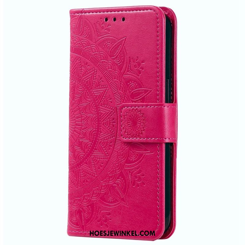 Leren Hoesje voor Xiaomi 12T / 12T Pro Mandala Zon Met Lanyard