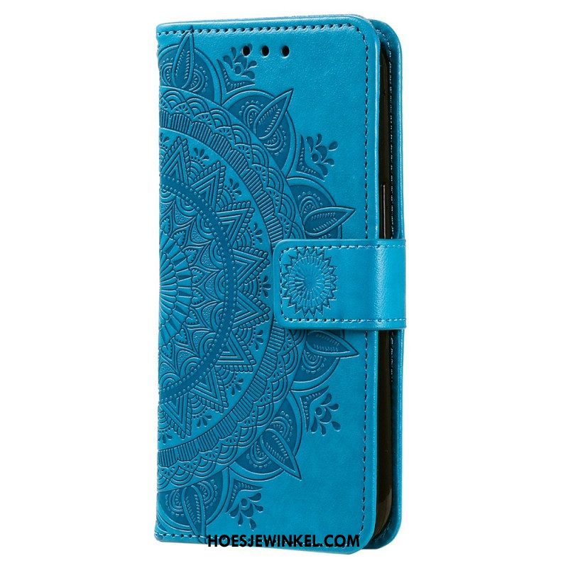 Leren Hoesje voor Xiaomi 12T / 12T Pro Mandala Zon Met Lanyard