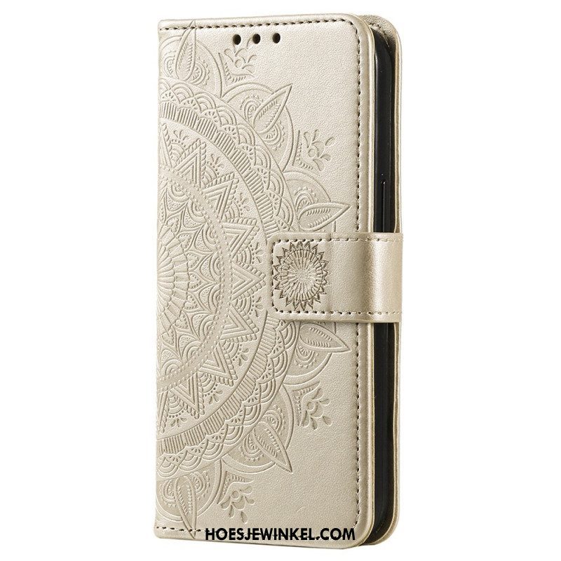 Leren Hoesje voor Xiaomi 12T / 12T Pro Mandala Zon Met Lanyard