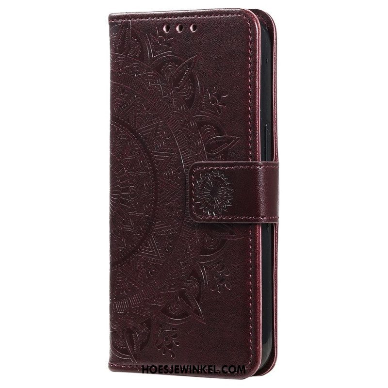 Leren Hoesje voor Xiaomi 12T / 12T Pro Mandala Zon Met Lanyard