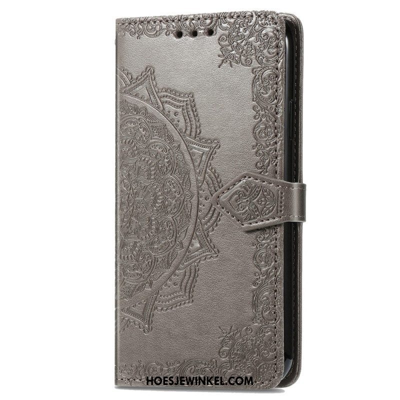 Leren Hoesje voor Xiaomi Redmi A1 Mandala Zon Met Lanyard