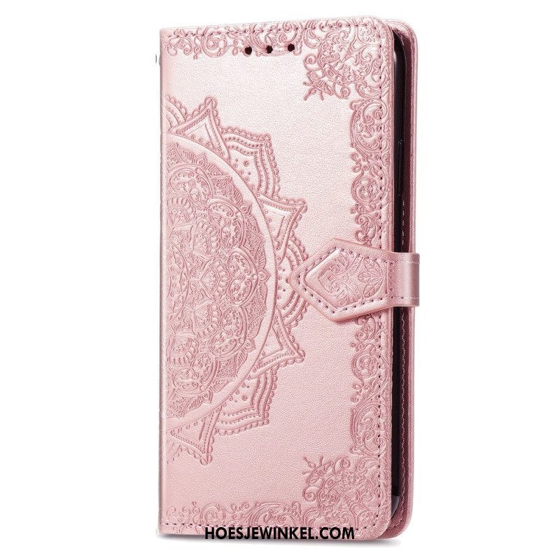 Leren Hoesje voor Xiaomi Redmi A1 Mandala Zon Met Lanyard