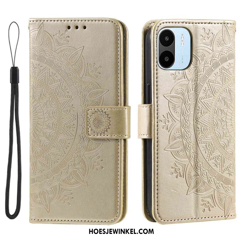 Leren Hoesje voor Xiaomi Redmi A1 Zon Mandala