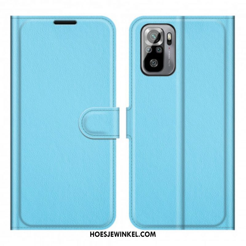 Leren Hoesje voor Xiaomi Redmi Note 10 / 10S Stijl Lederen Magnetische Sluiting