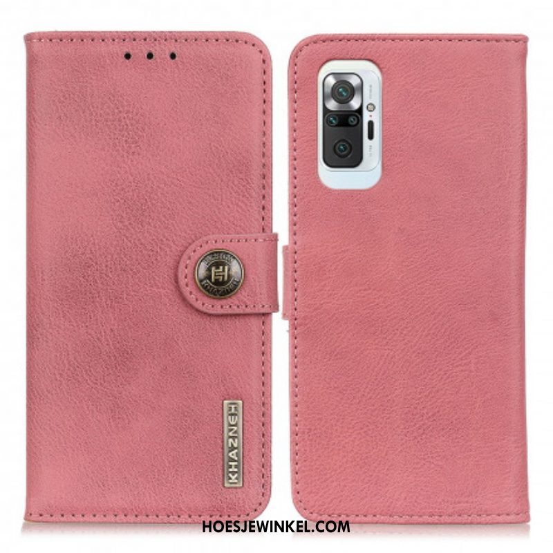 Leren Hoesje voor Xiaomi Redmi Note 10 Pro Imitatieleer Khazneh