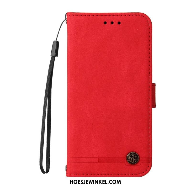 Leren Hoesje voor Xiaomi Redmi Note 10 Pro Klinknagel En Riem Van Imitatieleer