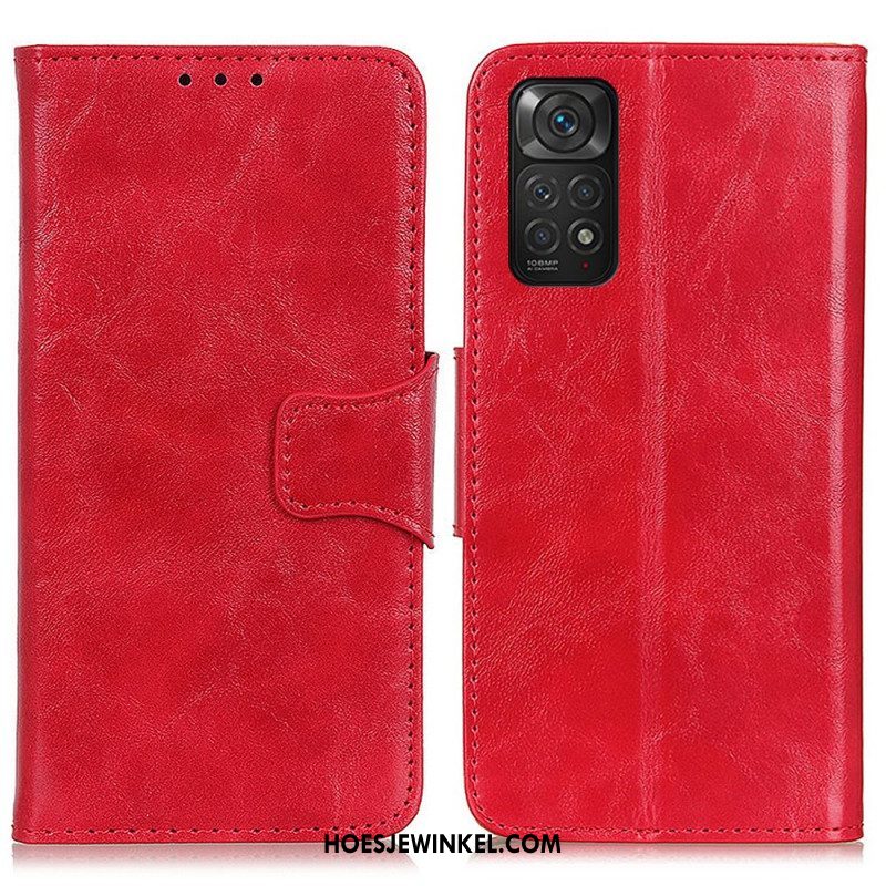 Leren Hoesje voor Xiaomi Redmi Note 11 / 11S Folio-hoesje Getextureerde Magnetische Flap