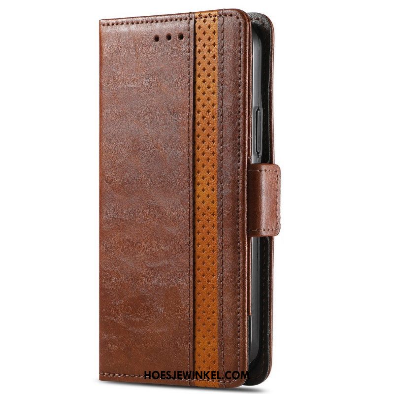 Leren Hoesje voor Xiaomi Redmi Note 11 / 11S Tweekleurige Dubbele Sluiting