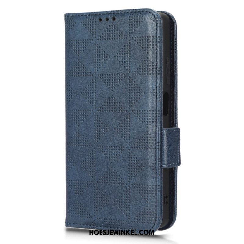 Leren Hoesje voor Xiaomi Redmi Note 12 5G Driehoeken Met Lanyard