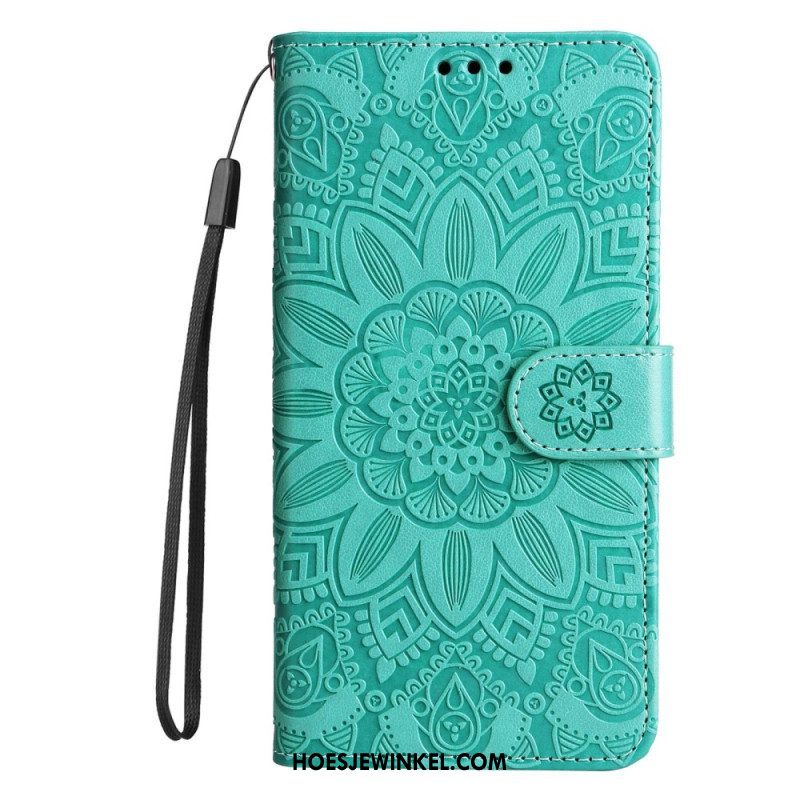 Leren Hoesje voor Xiaomi Redmi Note 12 5G Met Ketting Mandala-decoratie Met Riem