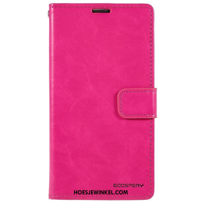 Leren Hoesje voor iPhone 14 Blauwe Maan Mercurius Goospery