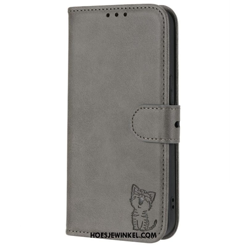 Leren Hoesje voor iPhone 14 Katje