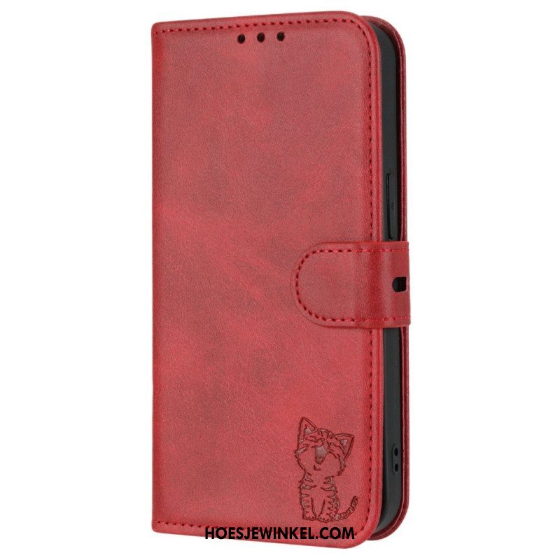 Leren Hoesje voor iPhone 14 Katje