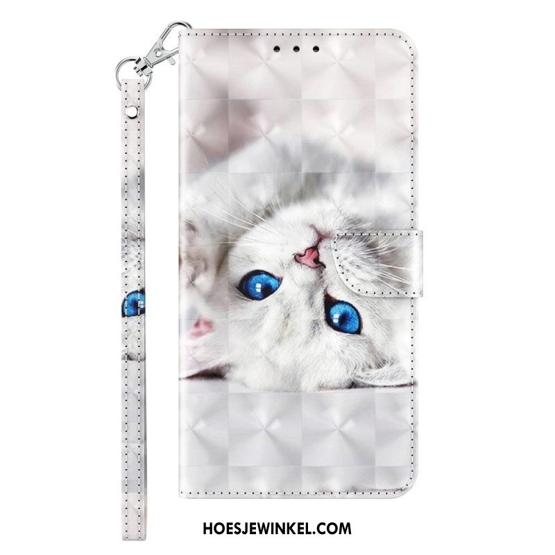 Leren Hoesje voor iPhone 14 Met Ketting Alleen Stringkatten