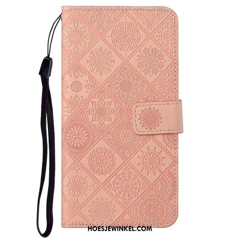 Leren Hoesje voor iPhone 14 Plus Tapijt Patroon