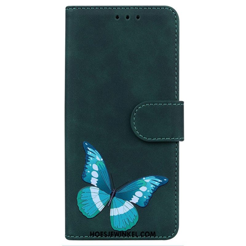 Leren Hoesje voor iPhone 14 Pro Vlinder Elegantie