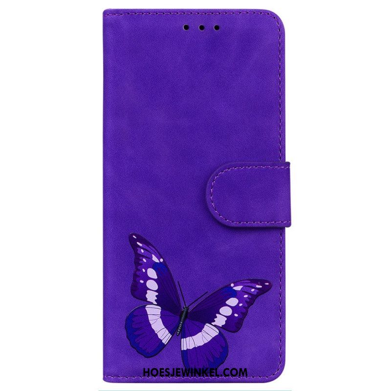 Leren Hoesje voor iPhone 14 Pro Vlinder Elegantie