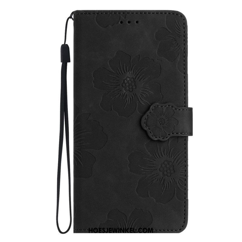 Leren Hoesje voor iPhone 15 Bloemenprint