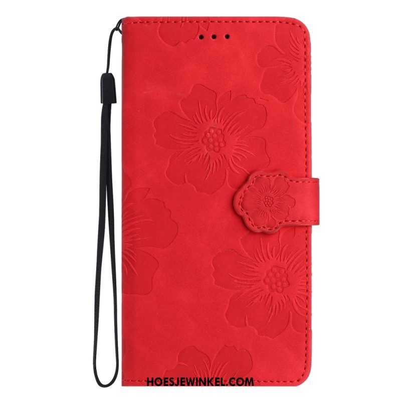 Leren Hoesje voor iPhone 15 Bloemenprint