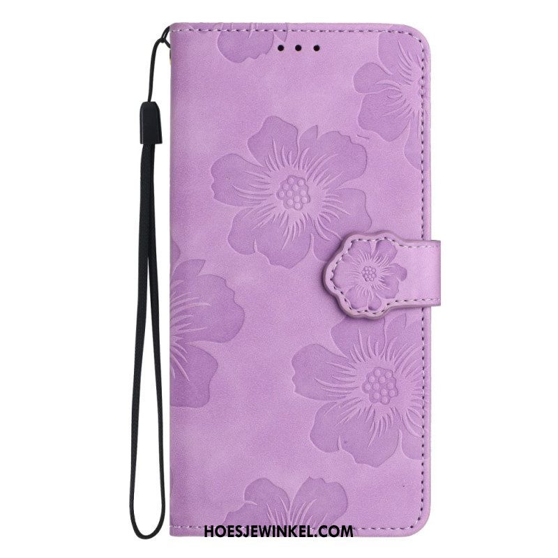 Leren Hoesje voor iPhone 15 Bloemenprint