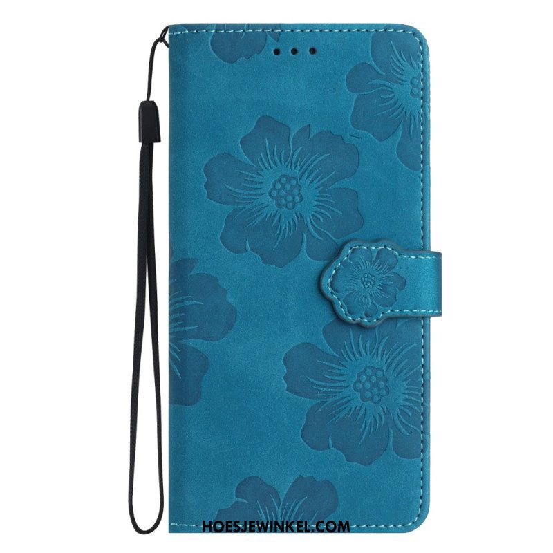 Leren Hoesje voor iPhone 15 Bloemenprint