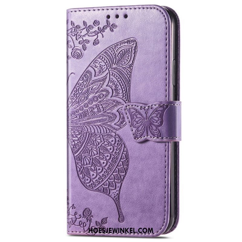 Leren Hoesje voor iPhone 15 Pro Barokvlinder