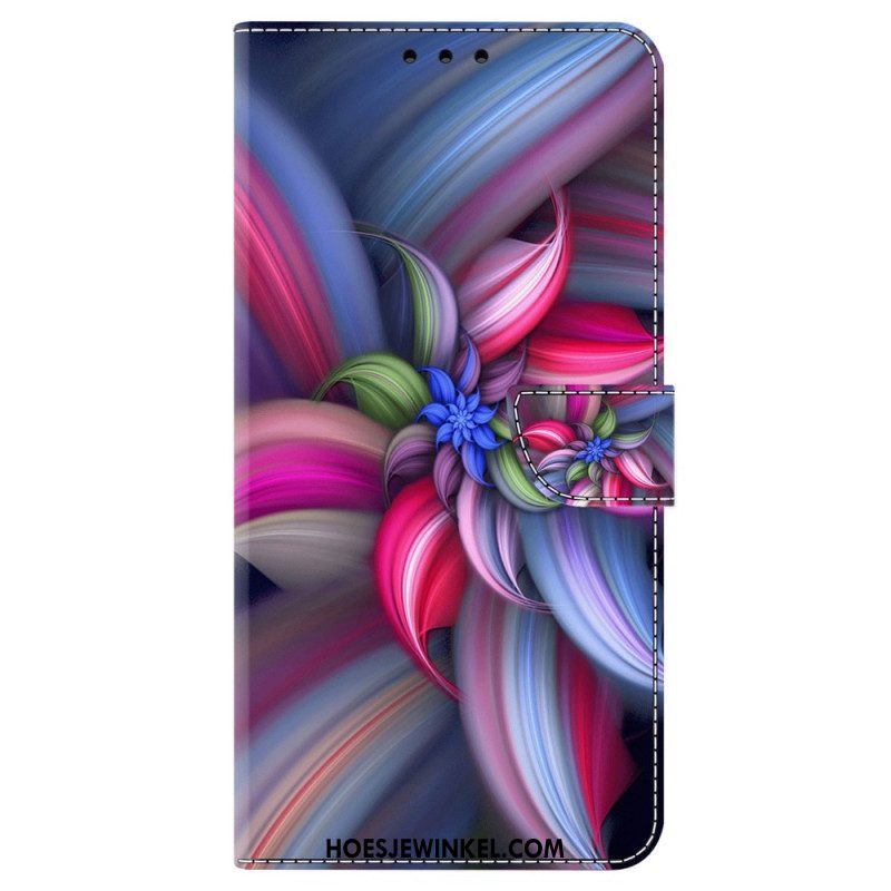 Leren Hoesje voor iPhone 15 Pro Een Bloem