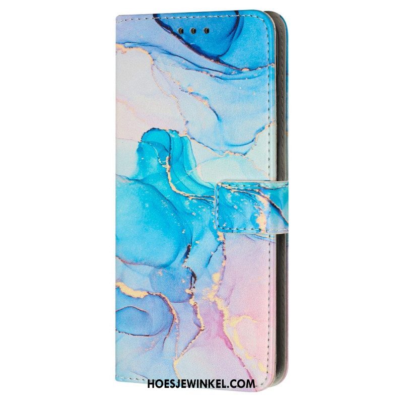 Leren Hoesje voor iPhone 15 Pro Max Gemarmerde Stijl