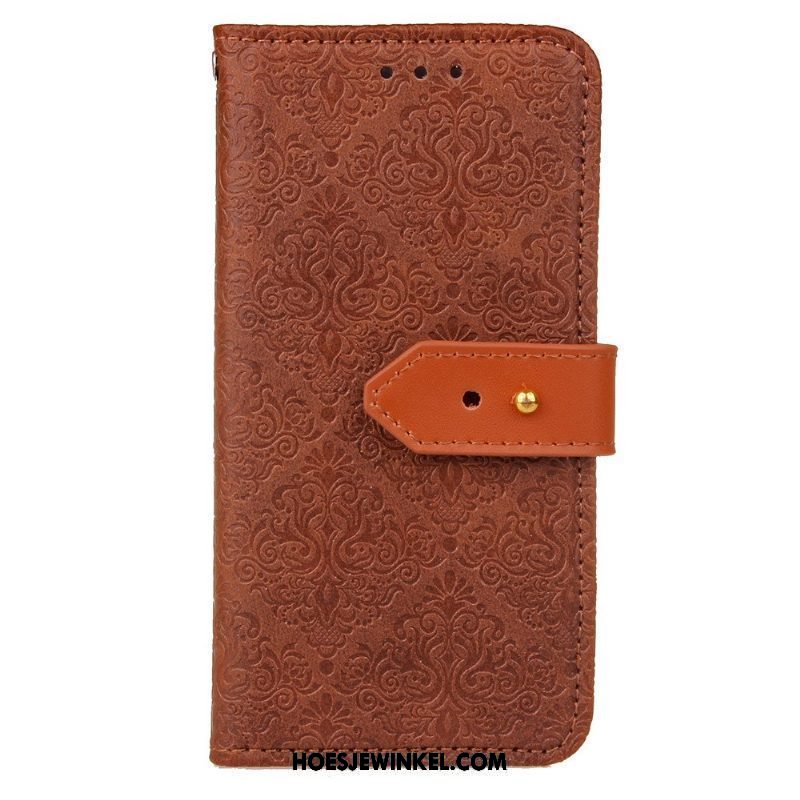 Lg G4 Hoesje Kaart Khaki Mobiele Telefoon, Lg G4 Hoesje Leren Etui Klittenband