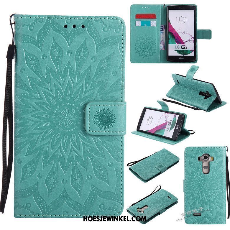 Lg G4 Hoesje Leren Etui Hoes Clamshell, Lg G4 Hoesje Anti-fall Bescherming