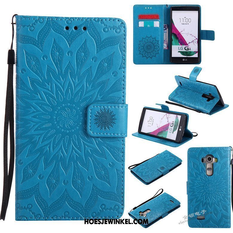 Lg G4 Hoesje Leren Etui Hoes Clamshell, Lg G4 Hoesje Anti-fall Bescherming