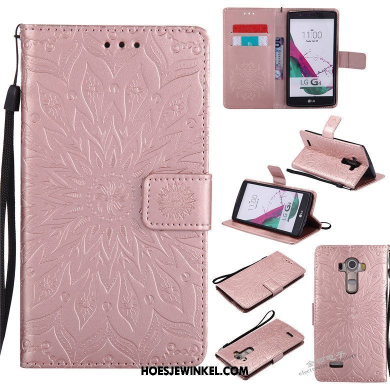 Lg G4 Hoesje Leren Etui Hoes Clamshell, Lg G4 Hoesje Anti-fall Bescherming