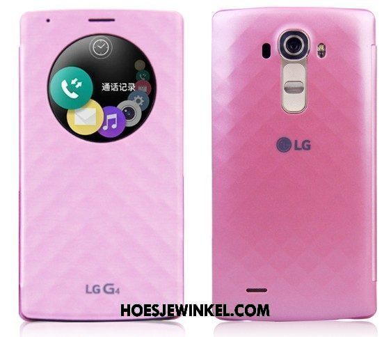 Lg G4 Hoesje Winterslaap Leren Etui Roze, Lg G4 Hoesje Rood Folio