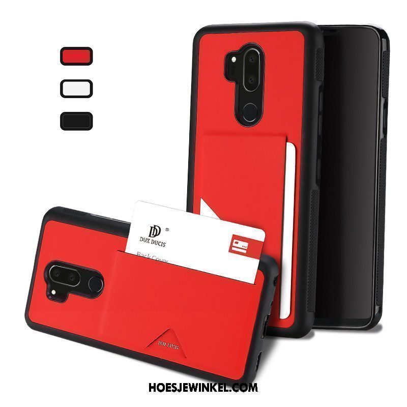 Lg G7 Thinq Hoesje Rood Antislip Bescherming, Lg G7 Thinq Hoesje All Inclusive Leer