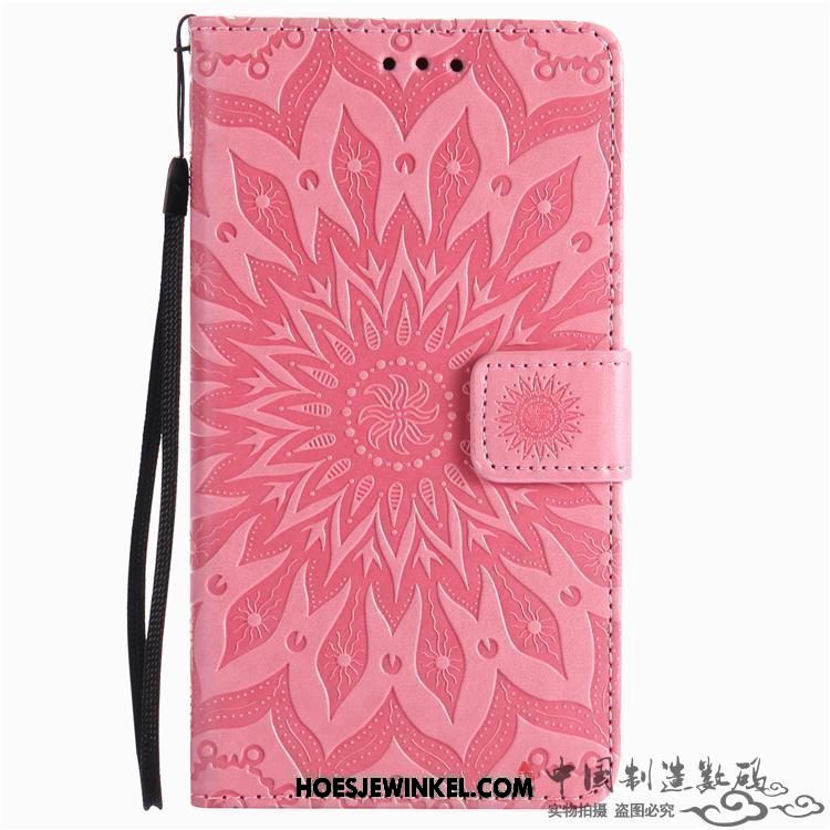 Lg K11 Hoesje Bescherming Mobiele Telefoon Ondersteuning, Lg K11 Hoesje Rose Goud Leren Etui