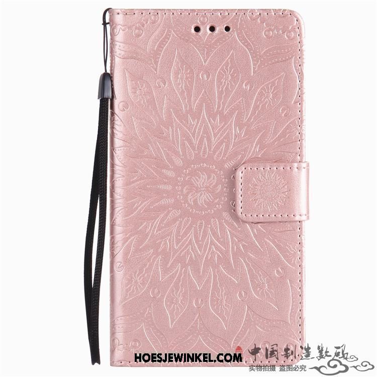 Lg K11 Hoesje Bescherming Mobiele Telefoon Ondersteuning, Lg K11 Hoesje Rose Goud Leren Etui