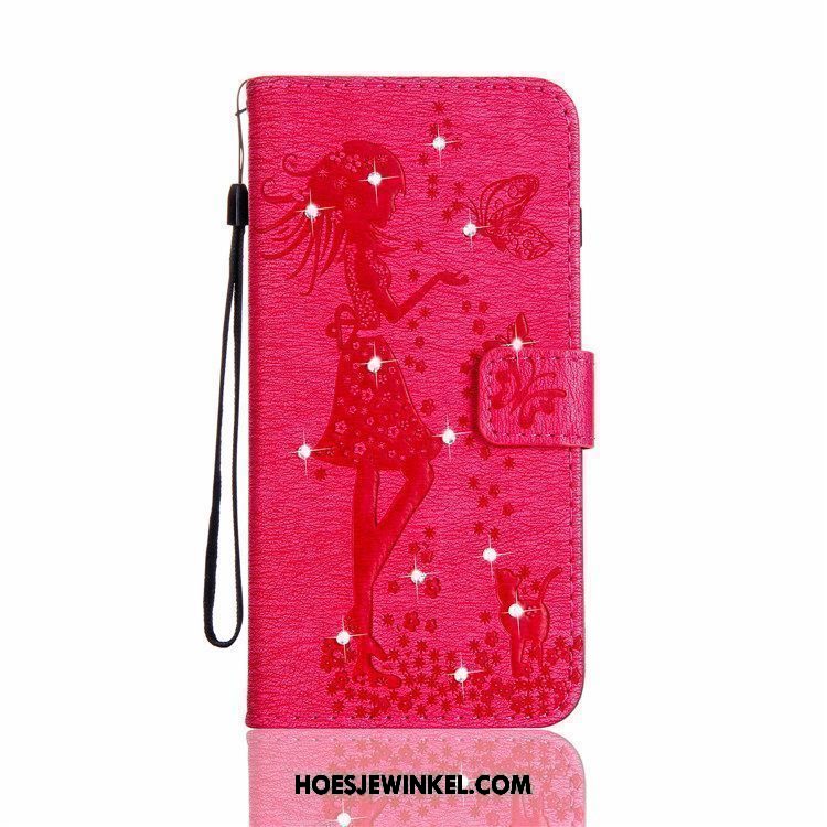 Lg K11 Hoesje Leren Etui Hoes Purper, Lg K11 Hoesje Mobiele Telefoon Bescherming