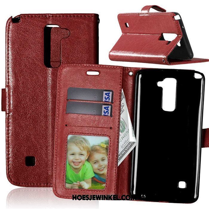 Lg K11 Hoesje Rood Folio Zacht, Lg K11 Hoesje Mobiele Telefoon Leren Etui