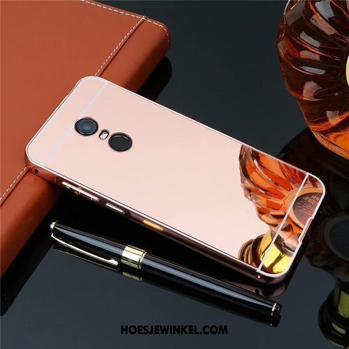 Lg Q Stylus Hoesje Hoes Omlijsting Bescherming, Lg Q Stylus Hoesje Rose Goud Metaal