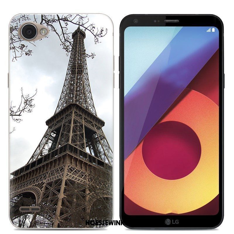 Lg Q6 Hoesje Scheppend Anti-fall Siliconen, Lg Q6 Hoesje Wit Eenvoudige Beige