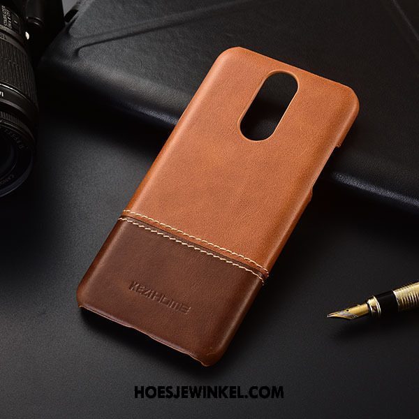 Lg Q7 Hoesje Gemengde Kleuren Rood Hoes, Lg Q7 Hoesje Echt Leer Bescherming