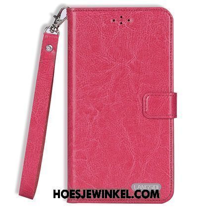 Lg V30 Hoesje Anti-fall Hoes All Inclusive, Lg V30 Hoesje Echt Leer Hanger Braun