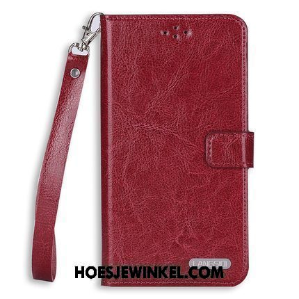 Lg V30 Hoesje Anti-fall Hoes All Inclusive, Lg V30 Hoesje Echt Leer Hanger Braun