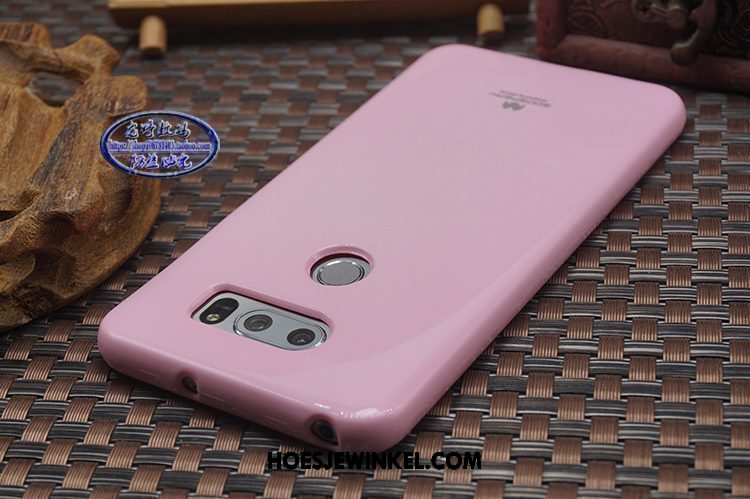 Lg V30 Hoesje Bescherming Rood Siliconen, Lg V30 Hoesje Roze Doorzichtig