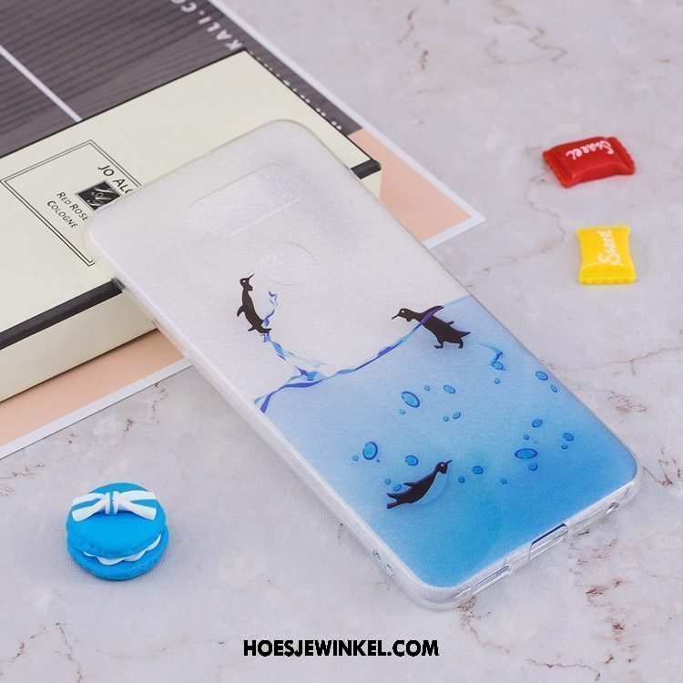 Lg V30 Hoesje Bescherming Spotprent Hoes, Lg V30 Hoesje Scheppend Hanger