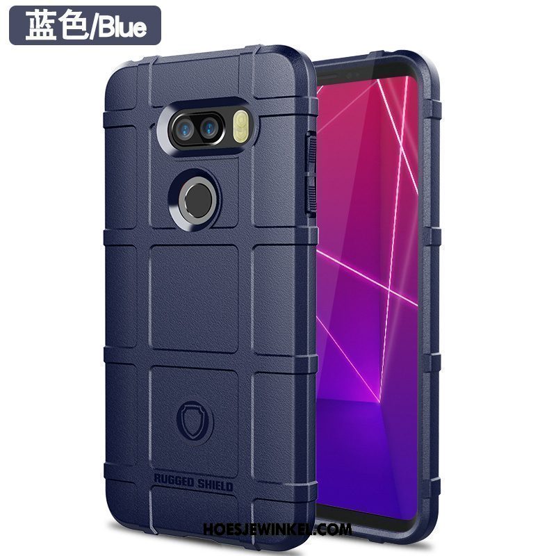 Lg V30 Hoesje Hoes Blauw Anti-fall, Lg V30 Hoesje Siliconen All Inclusive