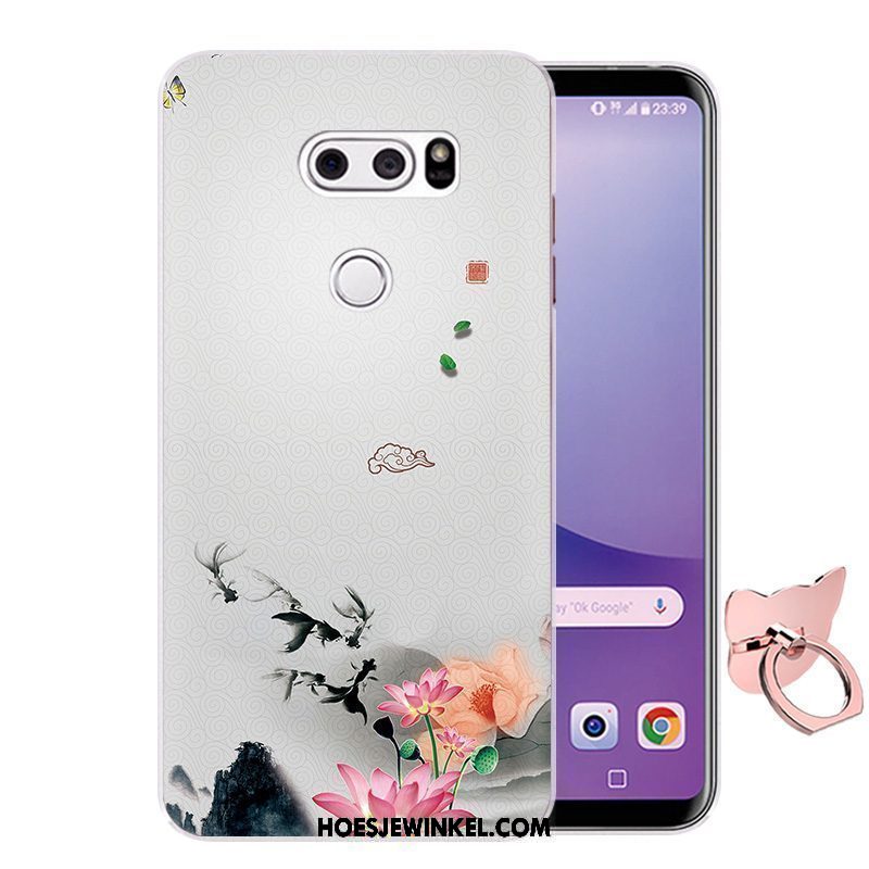 Lg V30 Hoesje Mobiele Telefoon Spotprent Siliconen, Lg V30 Hoesje Bescherming Blauw